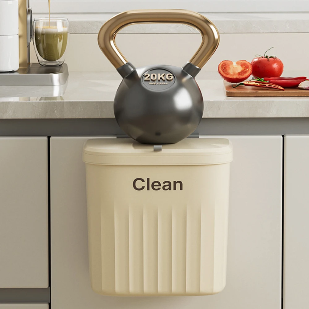 Hanging Trash can Kitchen Hanging with Lid Bathroom Accessories Mounted Recycling Garbage Baskests Wall Mounted Garbage Bins image 5