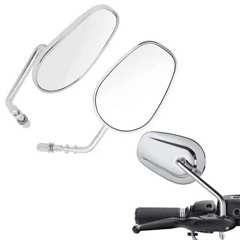 For Harley Touring Road King Road Glide Sportster 883 1200 Dyna Heritage Softail FXDB Chrome Motorcycle 8MM Rear View Mirrors