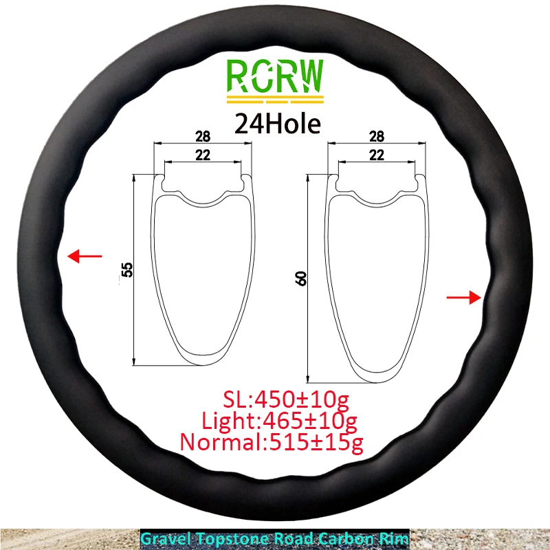 700C Waved Wavy Carbon Rim 28mm Wide 24Hole 45-50mm 55-60mm Deep Disc or Basalt High TG V Rim Brake UD Marble SL Light Wheel