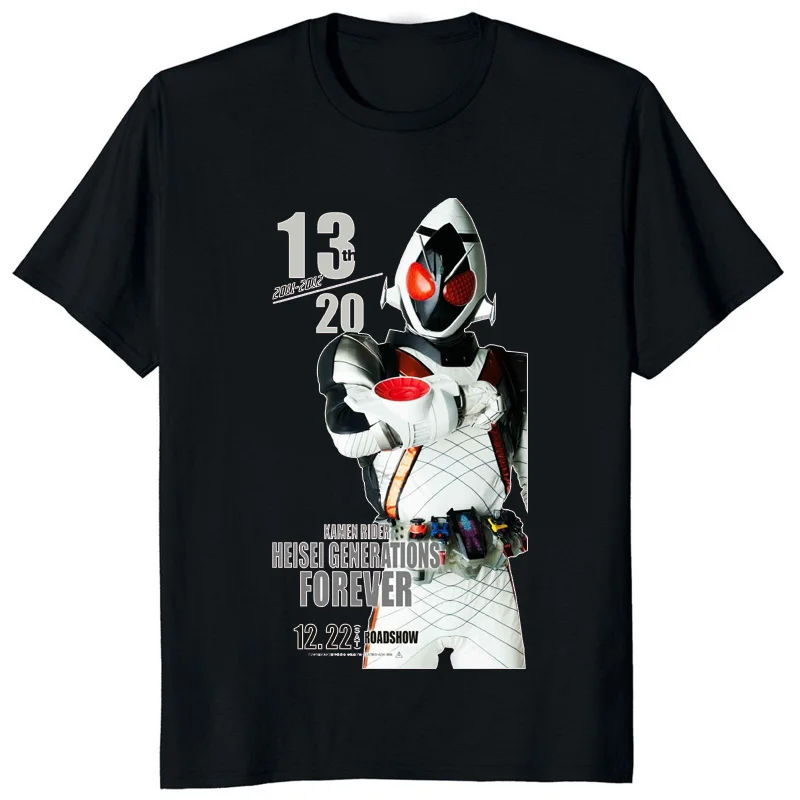 Japan Tokusatsu Kamen Rider Fourze Wizard Gaim Graphic Printed T-shirt Summer Fashion Loose Casual Man Tshirt Harajuku Otaku Tee