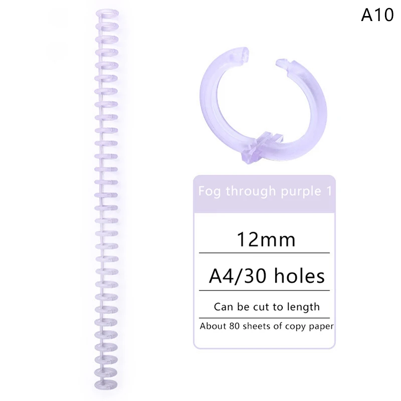 30 Holes Loose-leaf Plastic Binding Ring Spring Spiral Rings