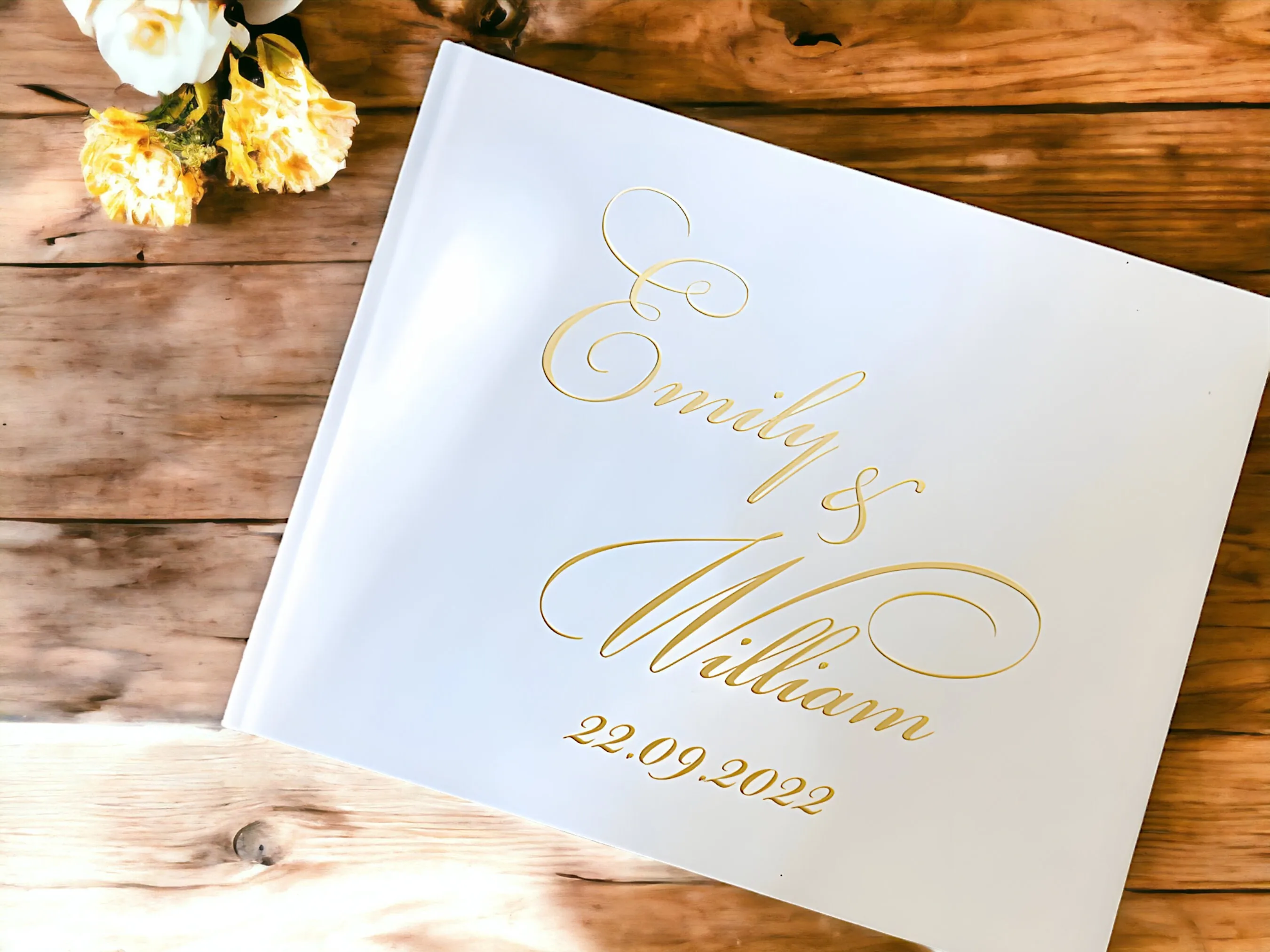Personalized White Wedding Guest Book Engagement Photo Album Perfect Wedding Gift for Her Memory Scrapbook Wedding Keepsake Gift