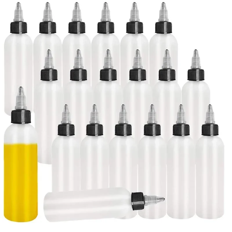 30Pcs 30ml-250ml Refillable Pointy Tip Gel Bottle Bee Squeeze Drop Bottle Clear Plastic Swivel Mouth Tip Plastic Transparent