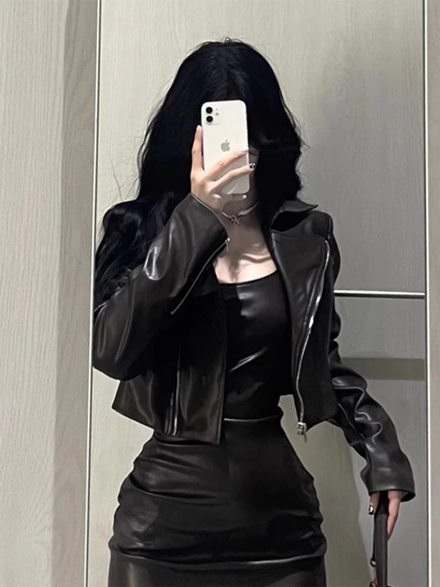 

Ort Bla Leather Jaet, женское пальто Faion 2023, весна-осень, новинка Sle, сексуальное пальто из искусственной кожи для девочек, топ для подростков