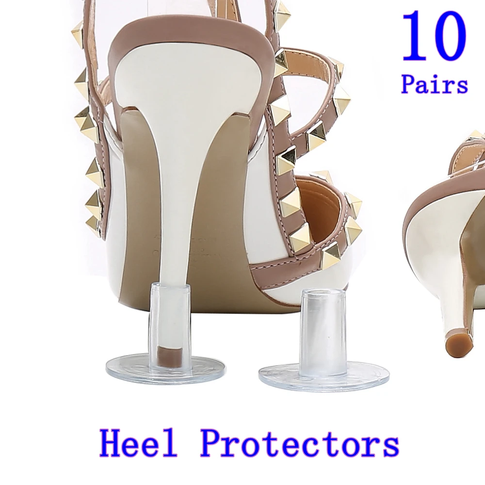 

10 Pairs/Lot Non-slip High Heel Protectors High Heels Round Protective Stoppers Wearable Silence Heel Cover Shockproof Accessory