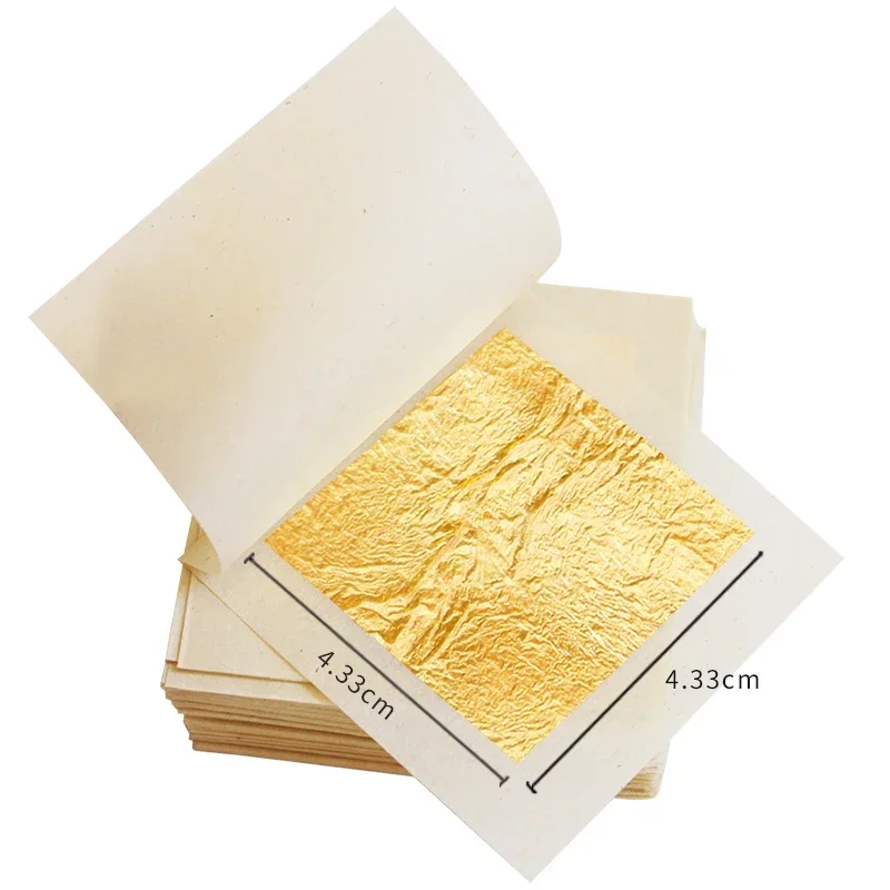 

24K Gold Leaf Real Gold Foil 5pc 4.33x4.33cm for Art Craft Cake Decoration Gold Leaf Gilding Paper Tissue Paper