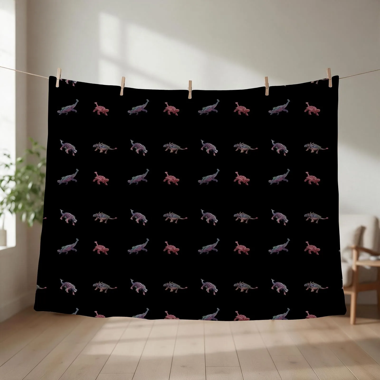 Ankylosaurus Dinosaur Pattern Throw Blanket Picnic Large for sofa Luxury Throw Blankets
