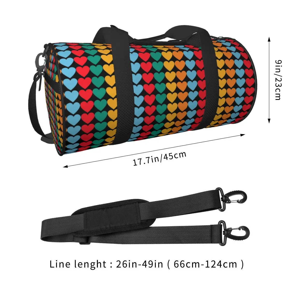 Darjeeling Limited Hearts Colour Palette Sports Bags Travel Training Gym Bag Large Handbags Male Female Weekend Fitness Bag
