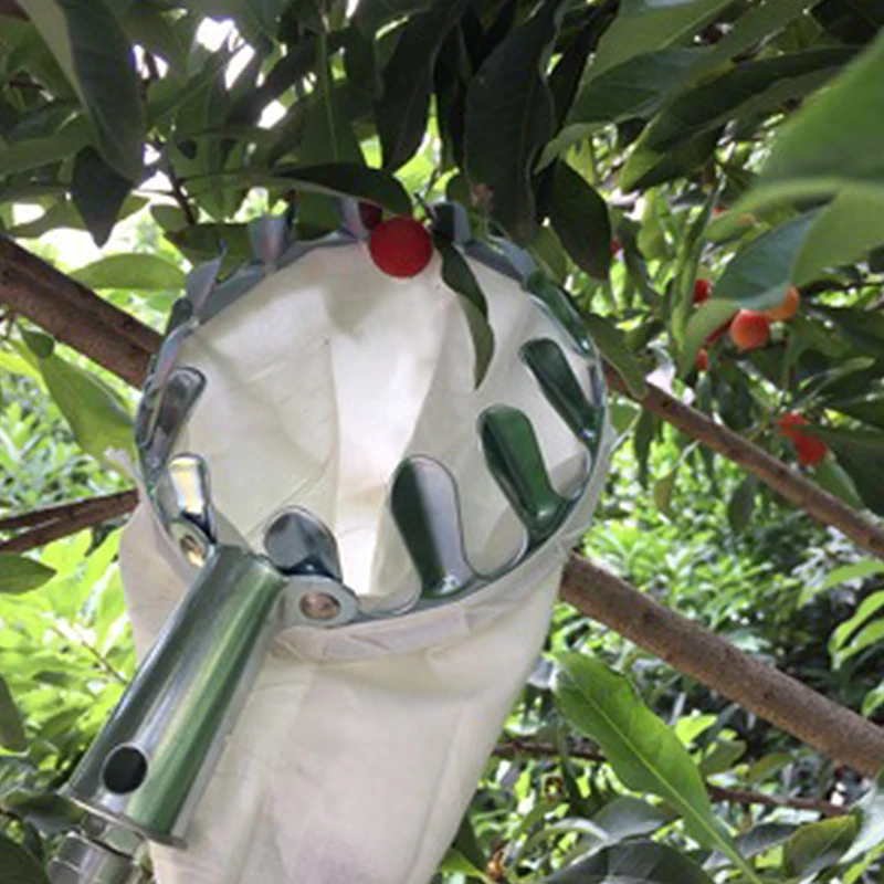 Fruit picker, fruit picking device, fruit picking tool, telescopic pole for picking apples and plums, high-altitude picking devi