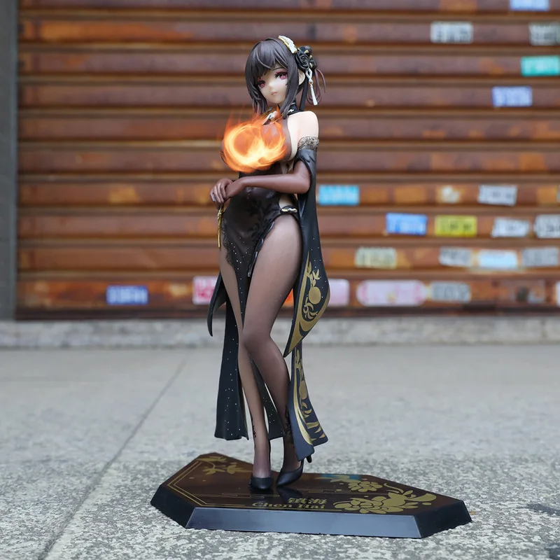 

Bilan Town Hainan Airlines Line 27cm Zhenhai Model Hand Made Gift Animation Anime Cheongsam Beauty Girl Table Decoration Doll