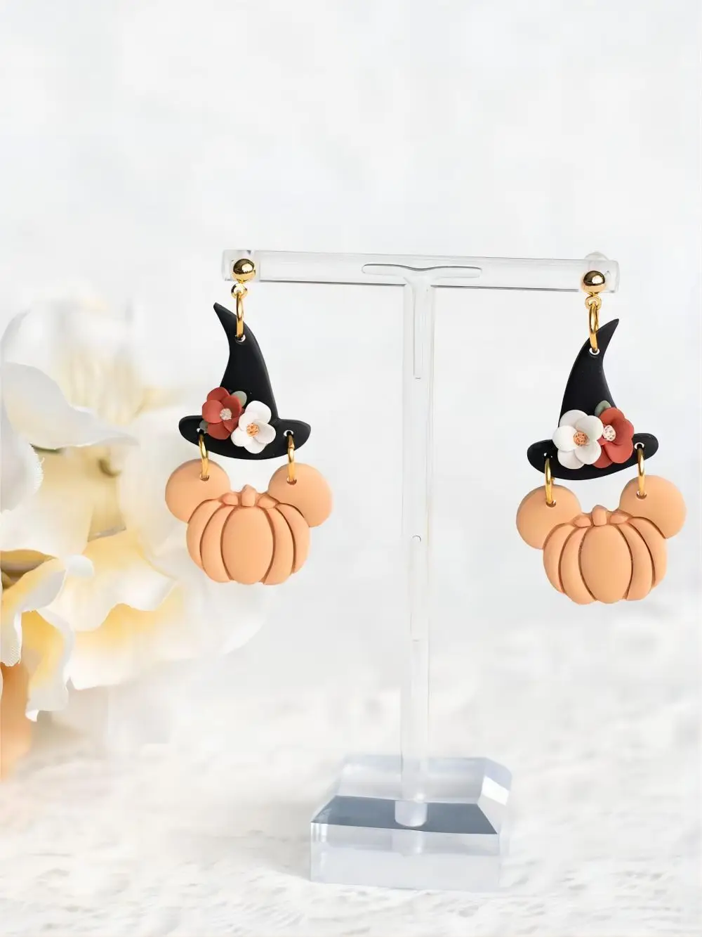 New Autumn Earrings Polymer Clay Shaped Halloween Pumpkin Bear Witch Hat Soft Clay Knife DIY Earrings Jewelry Pendant Clay Tool