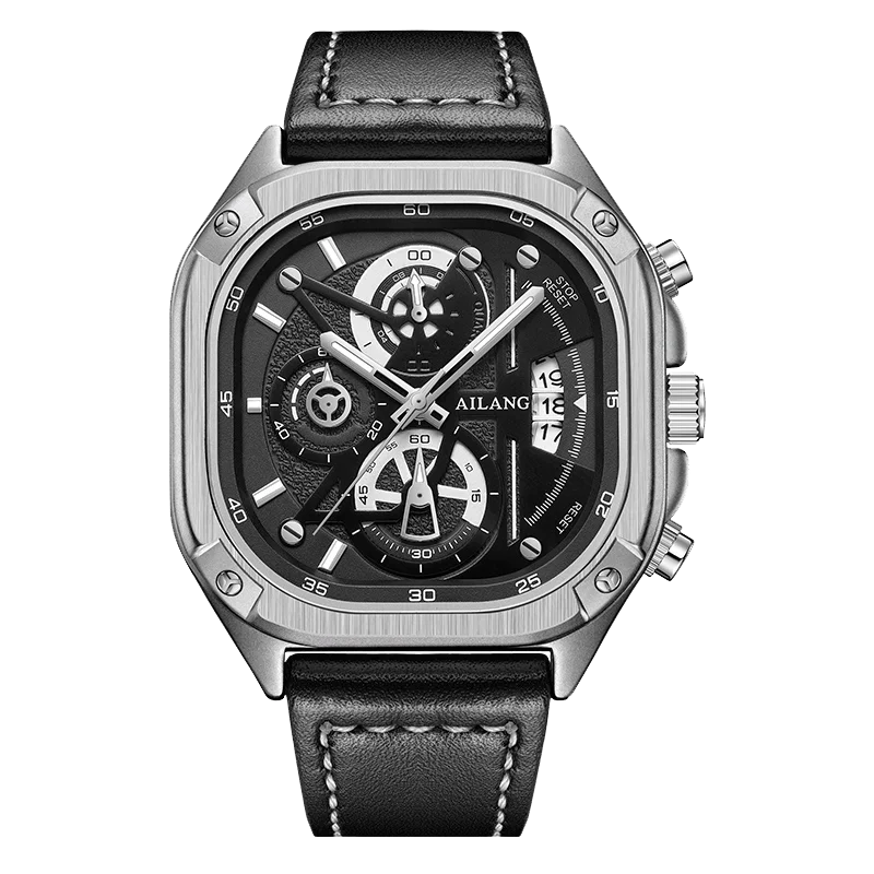 مجموعة ساعات AILANG Tourbillon الجلدية للجنسين، ساعات كوارتز مقاومة للماء مع أيدي مضيئة #1