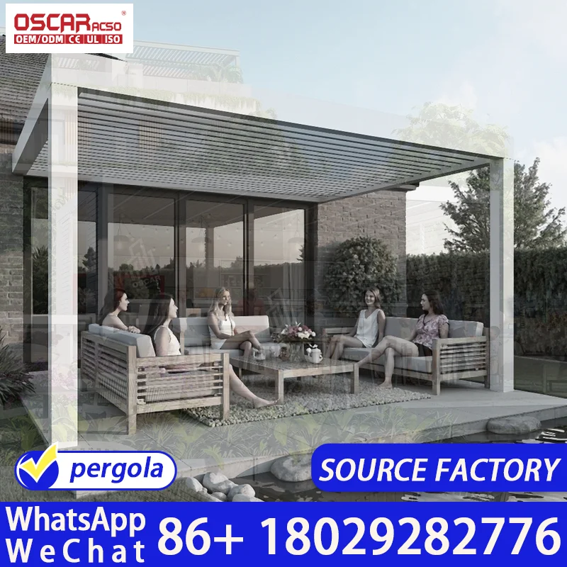 Outdoor Furniture Prices - Rainproof Aluminum Louver Pergola Outdoor Balcony