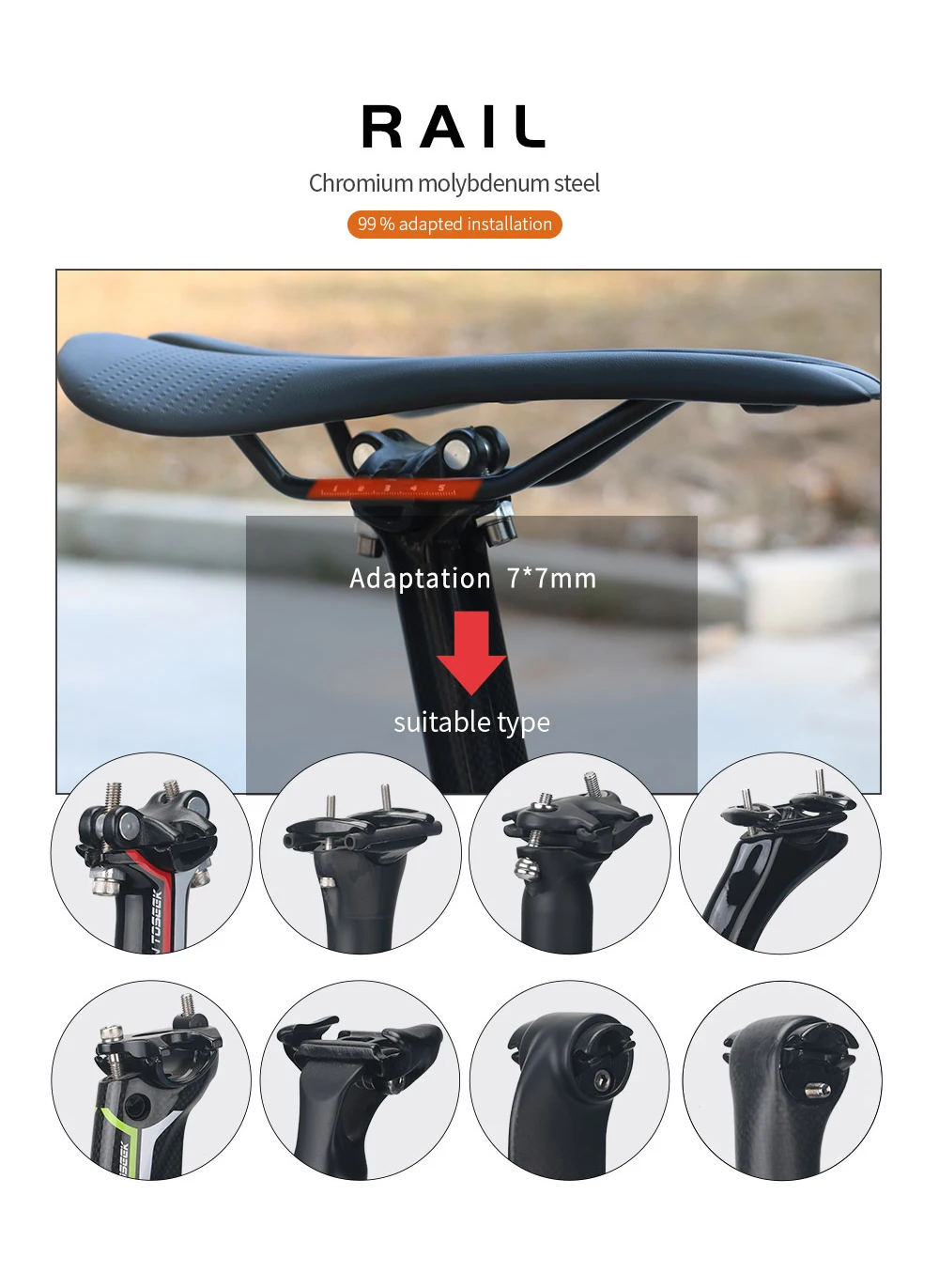 Fahrradsattel Ultraleicht MTB/Rennrad Sitzkissen Komfortabler Ergonomischer Fahrradsattel Langlebiges Zubehör für Straßen- und Gravel-Fahrräder – Detail 8
