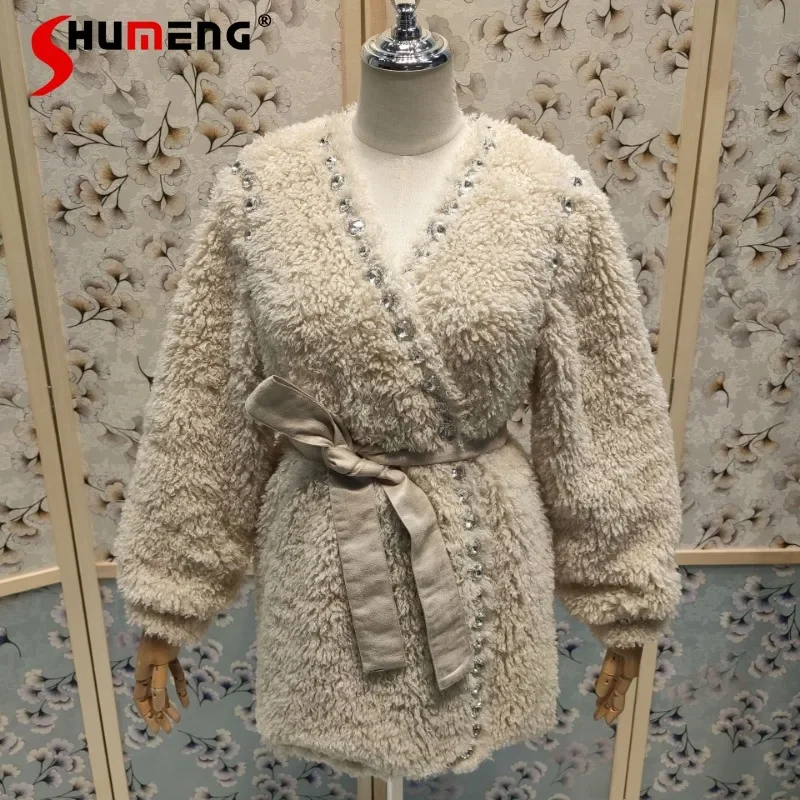 

Autumn Winter New High-End Special Design Light Luxury Environmental Protection Plush Large Coat Socialite Warm Overcoat Women