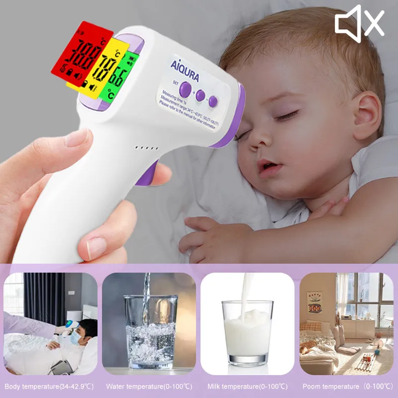 AiQUE Fast Thermometer Digital Children Fever Silent Clinical Termometrs Medical Household Non-contact Frontal High Temperature