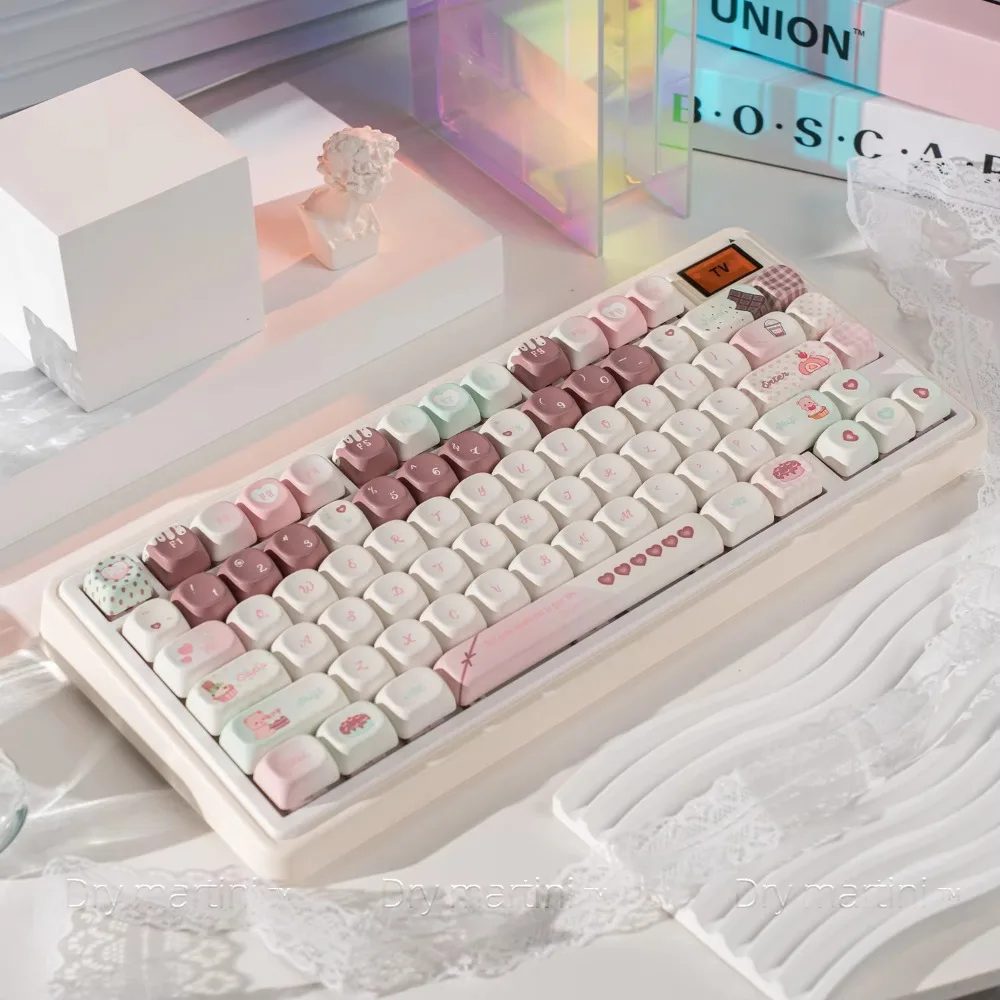 Chocolate MOA Cute Keycap Set 131 Key Colorful Keycaps Suitable for Mechanical Keyboard 61/64/68/75/84/87/96 Layout