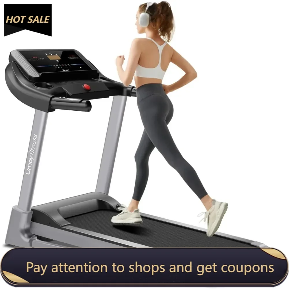 

Fitness Home Auto-Folding Incline Treadmill with Pulse Sensors, 3.0 HP Quiet Brushless, 8.7 MPH, 300 lbs Capacity Freight free