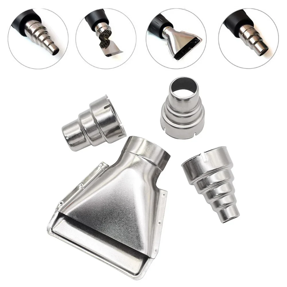 1PC Electric Heat Air Gun Nozzles Stainless Steel Welding Accessories Soldering Heat Resistant 4 Type Nozzle Welding Accessories