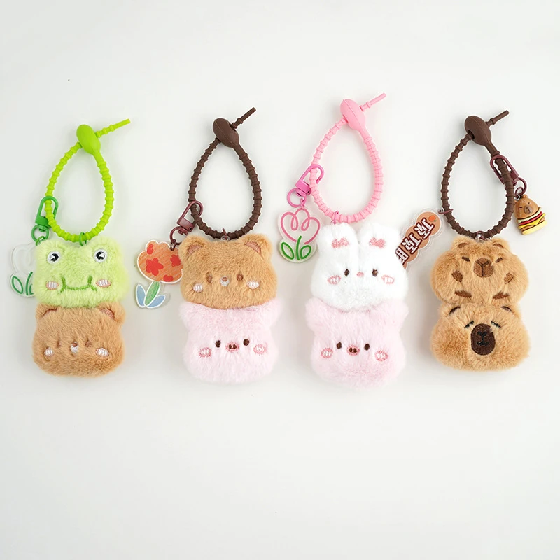 Capybara Plush Doll Chaveiro, Pingente De Animal De Pelúcia Macio, Decoração De Mochila Na Moda, Acessórios Presentes