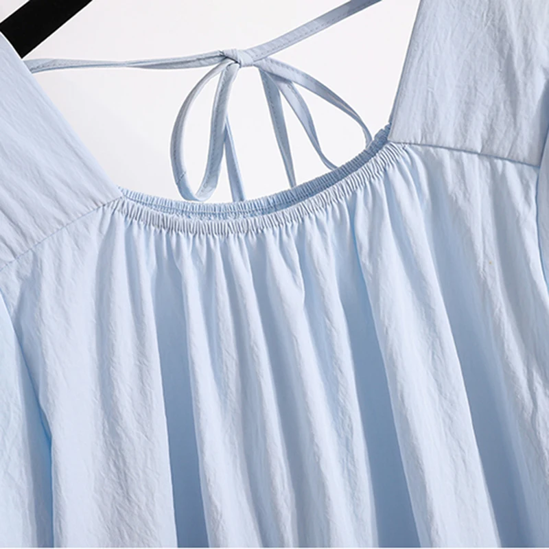 Plus Size Shirts & Blouses Women Summer 2025 New Arrival Korean Fashion Tops Short Puff Sleeve Loose Sweet Blouse Woman L-4XL