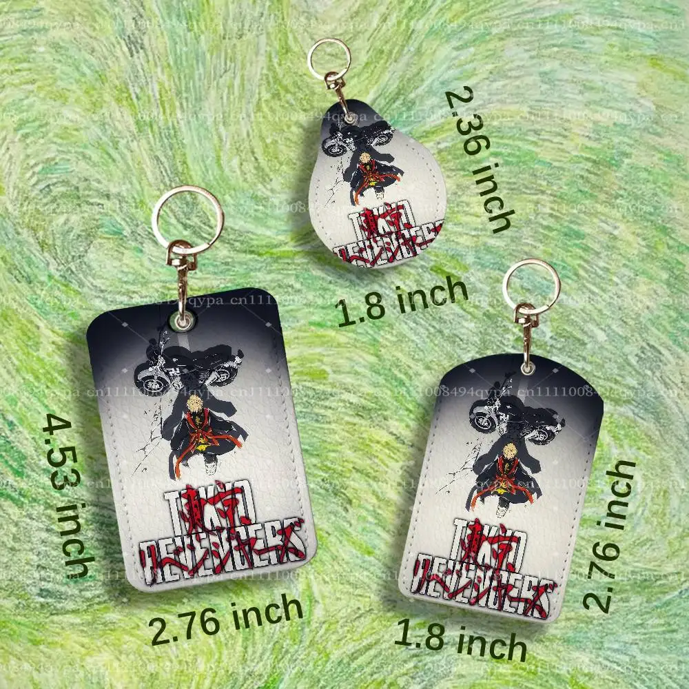 T-Tokyo Revengers Mickey Keychain Card Holder Leather Keeps ID Cash Keys Cards Ready for Work, School, Travel Daily Errands