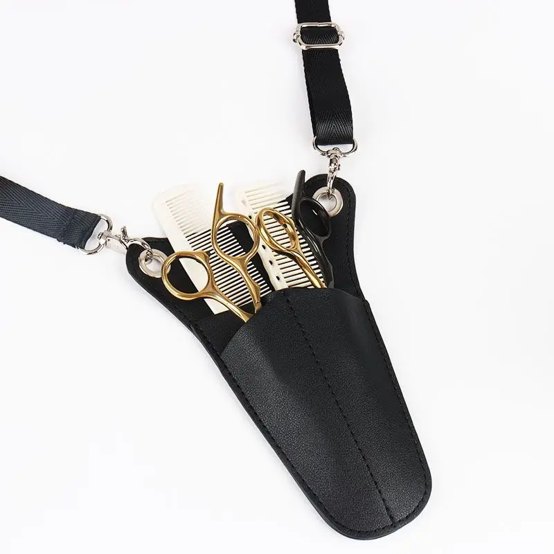 2026 NEW Hair Scissor Bag Clips Comb Case Hairdressing Barber Holster Bags Holder Tool Salon Waist Pack Belt PU Leather Bag