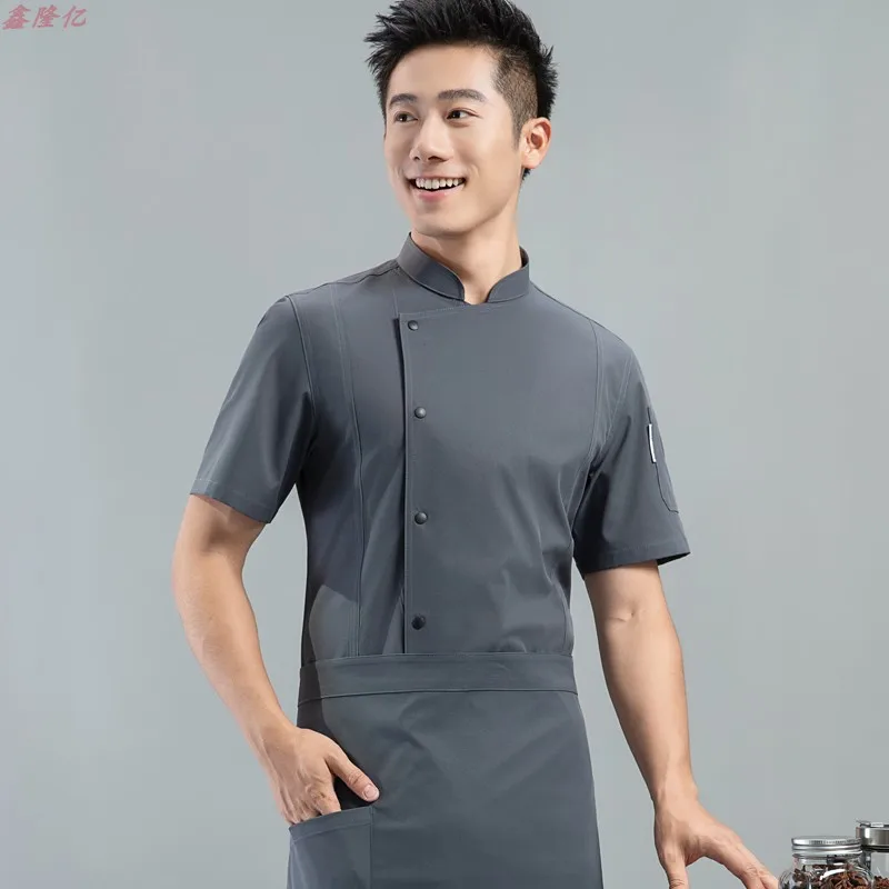 ホテルシェフ制服西洋レストランステーキハウス夏半袖作業服食堂ベーカーシェフ服
