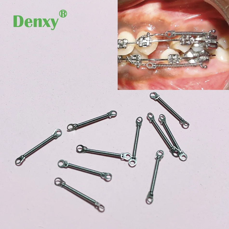 20pcs Higher Quality Dental Orthodontic Niti Close Spring Closed Spring Middle SS Rings Orthodontic Bracket