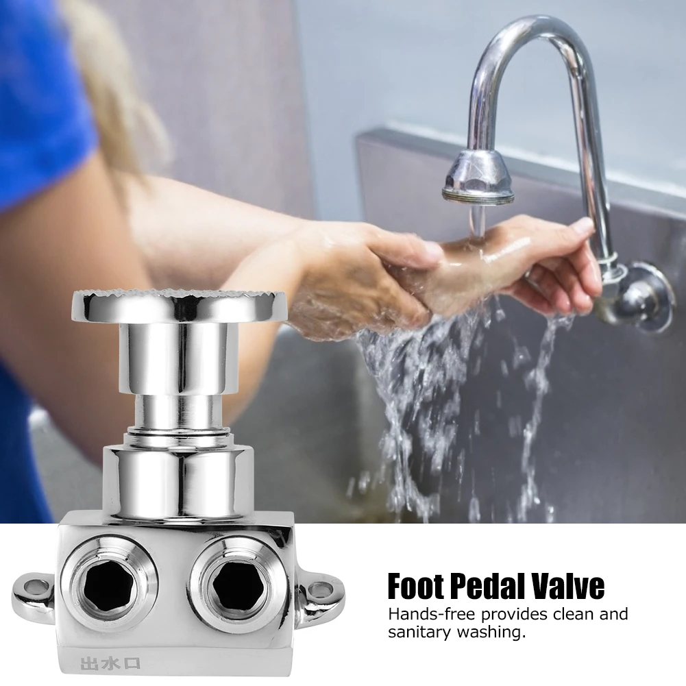 G1/2in Thread Copper Floor Foot Pedal Control Switch Valve Automatic Cold Water Tap Foot Pedal Valve For Hospital School Office