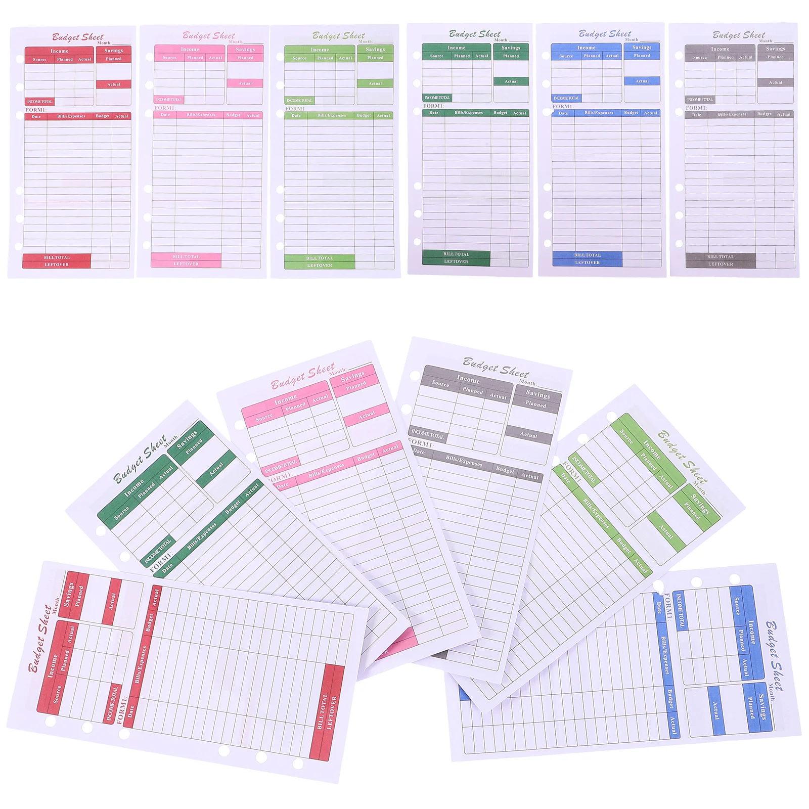 

12 Sheets Budget Sheet Cards Hole Cash Planner Refills Thick Paper Cash Budget Refills Tracker Expense Sheets Notebook