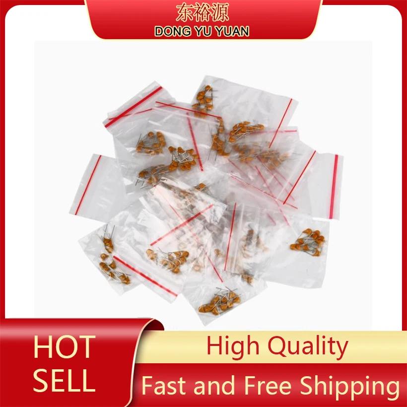 180PCS=18values*10pcs 101/103/103/104/105/223/224/471/20/22/33/100/220/ P PF UF NF Capacitor Kit 5.08MM Capacitance Monolithic 