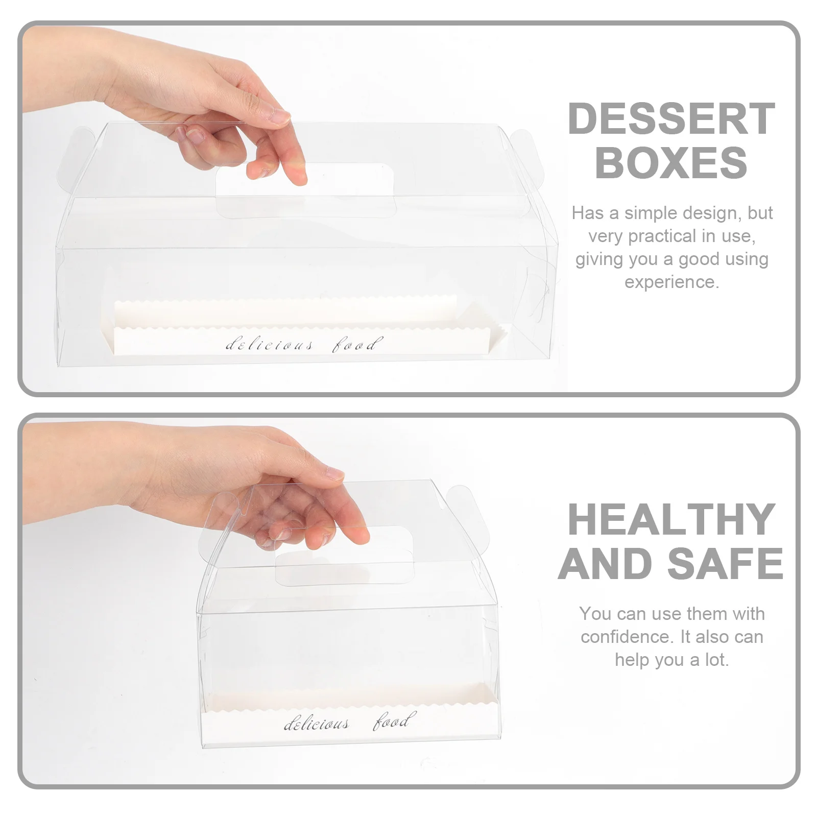 

6Pcs Clear Cake Box Transparent Dessert Boxes Portable Biscuit Storage Container Party Gift Packaging Box for Wedding Baking