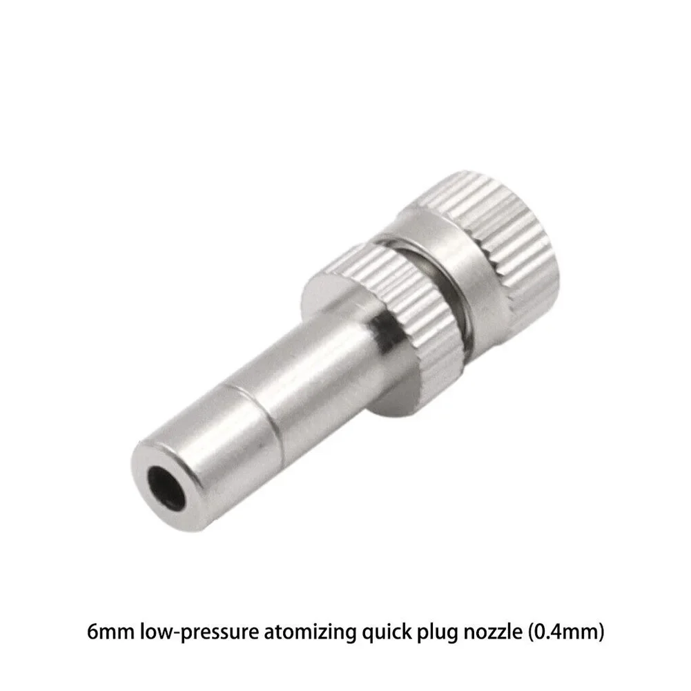 10 sztuk 6mm dysza zamgławiająca szybko podłącz rozpylacz mgły dysze natryskowe 0.15 ~ 0.8mm opryskiwacze zamgławiające ogrodnictwo części do nawadniania — zdjęcie 5