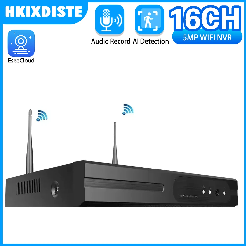 Network Video Recorder EseeCloud With Wifi Function 16Ch 5MP NVR Support Human Motion Detect Alarm P2P For CCTV IP PTZ Camera