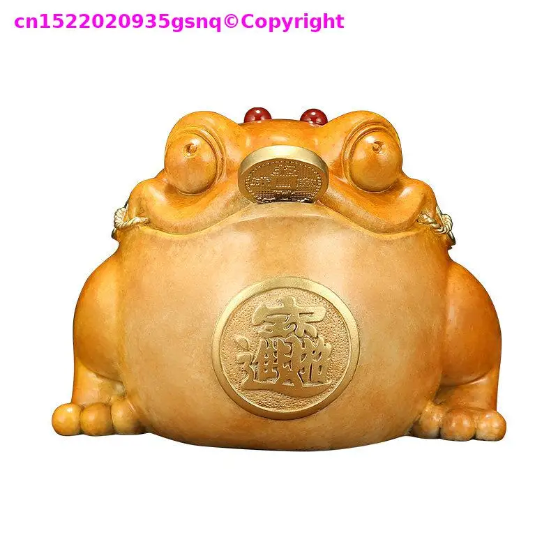 TOP Lucky Mascot Fortune Toad JIN CHAN copper sculpture living room Company office bar club home FENG SHUI Decorative ornament