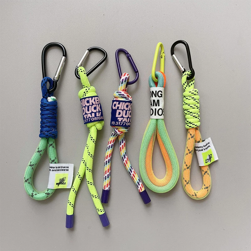 Creative Iridescent Braid Rope Keychain For Backpack Pendant Accessorie Hanging Cord Jewelry