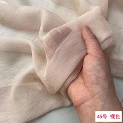 Wide Width Solid Color Pure Silk Georgette Fabric, Lightweight and Translucent MulberrySilk, Ideal for Scarves and Dresses