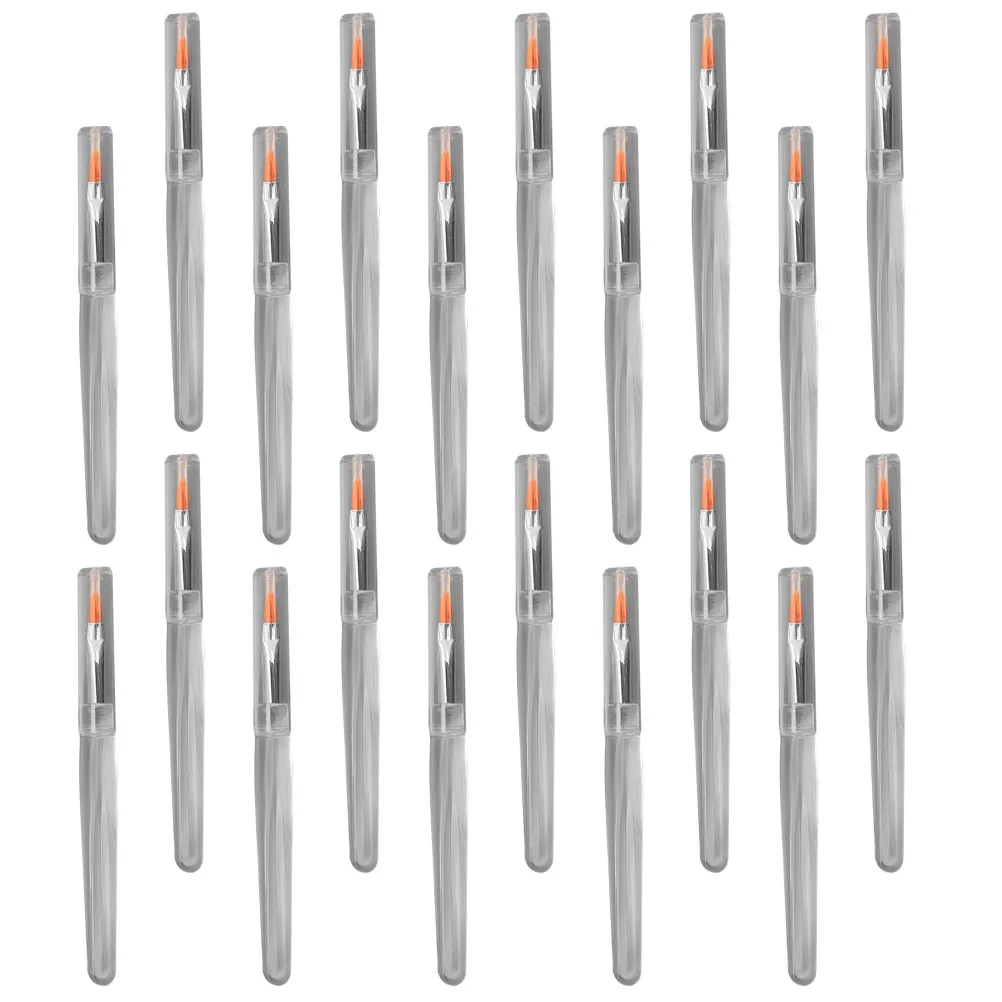 20 Stuks Kunstmatige Vezels Lippenbalsem Borstels Lippenstift Applicators Make-Up Gereedschap Voor Gladde Lip Kleur Precieze Lijnen En Ooglid Gebruik