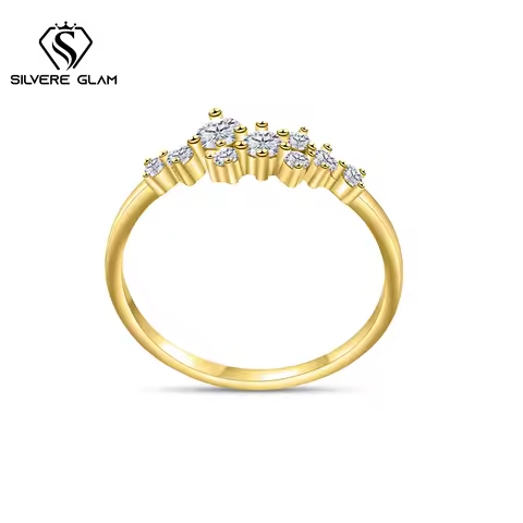 0.3CT D Color Moissanite Fairy Ring 925 Sterling Silver Ring Classic Fashion Gemstone Ring For Women Weddings Fine Jewelry