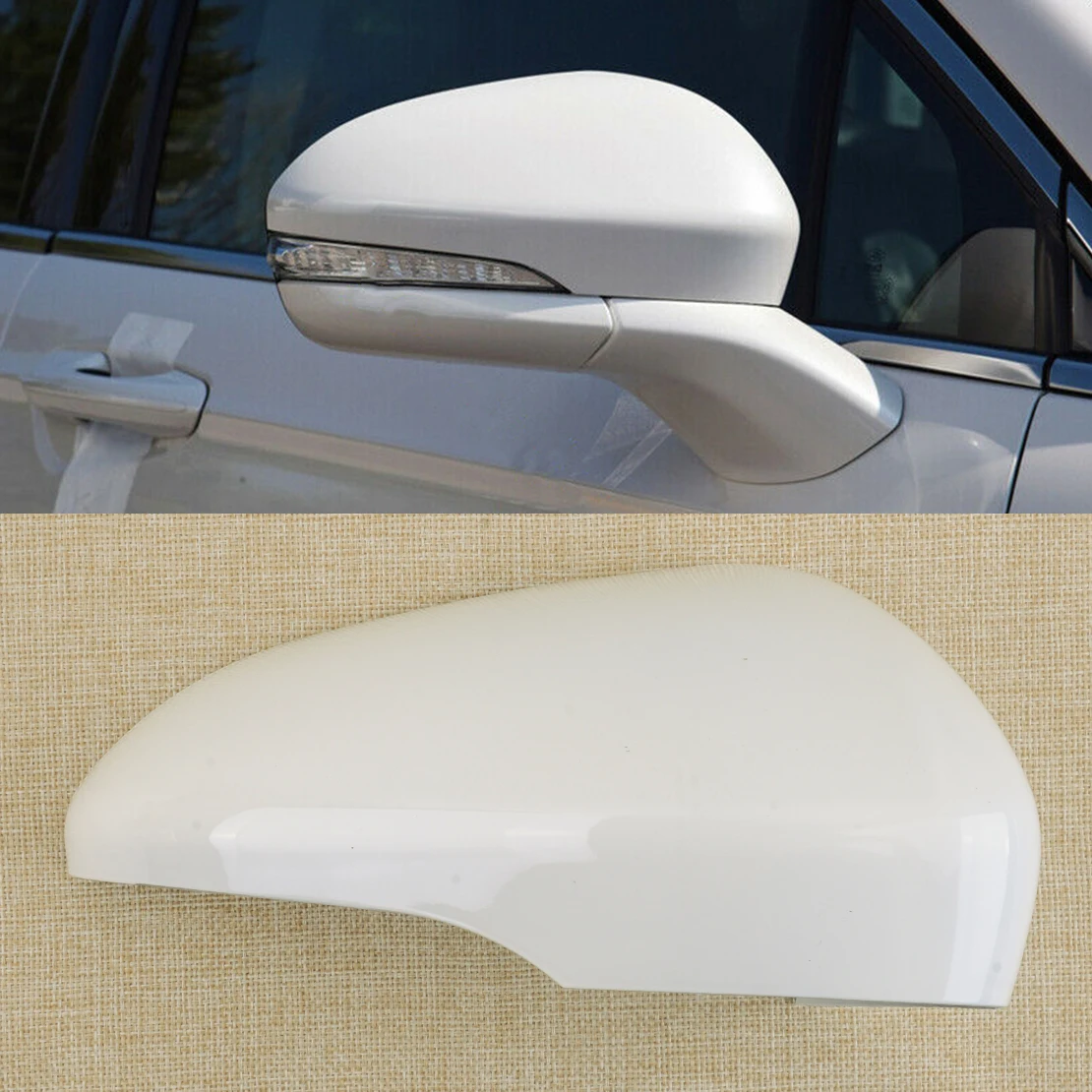 Car White Right Side Rearview Mirror Cover Cap Fit For Ford Fusion 2014 2015 2016 2017 2018 2019 2020 Accessories