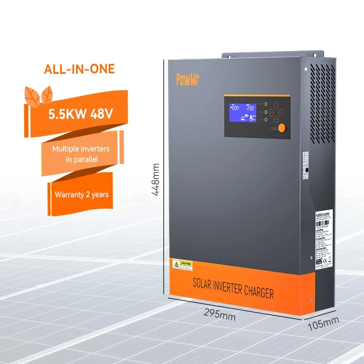 

PowMr 5.5KW 48V Built In MPPT Solar Controller Parallel 12 Units Hybrid Solar Inverter For Solar Energy Storage System