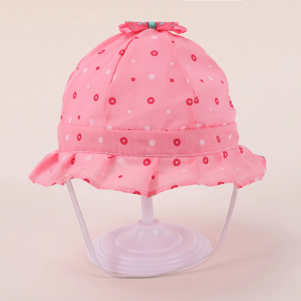 Junyeh Baby\'s Spring Summer Sun Hat 0-8 Months Cute Adjustable Baby Fisherman Caps Bucket Hats Newborn Head Decoration