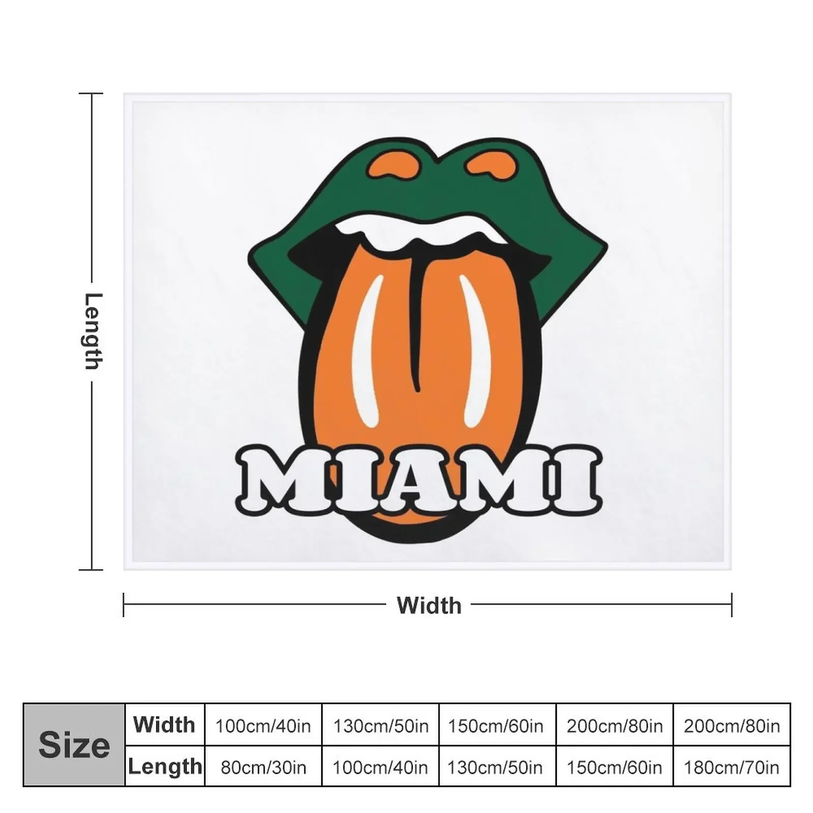 Miami Lips with Tongue Throw Blanket Soft Big Softest Picnic Blankets