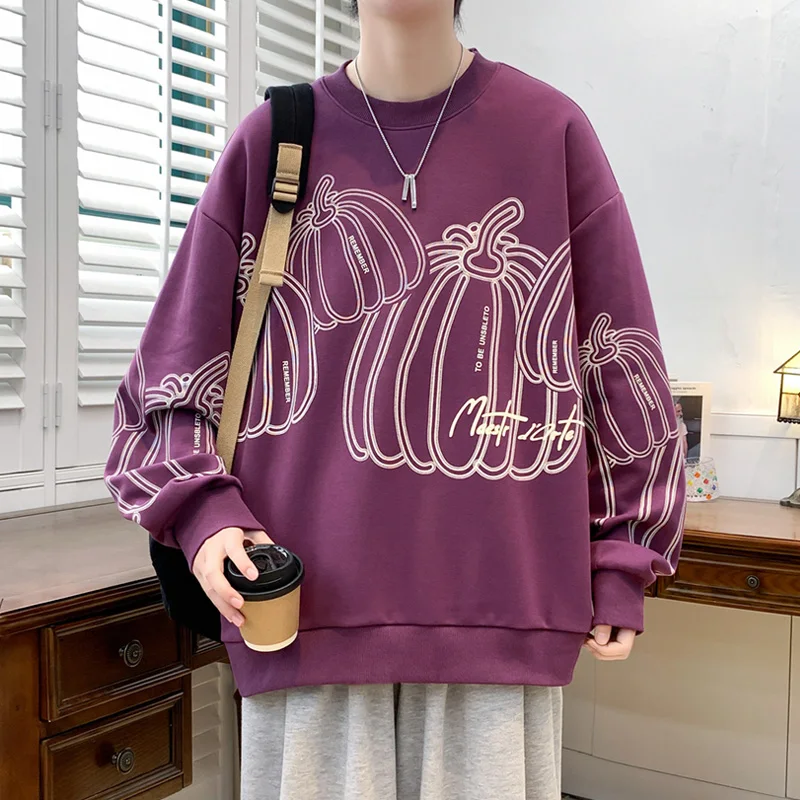 

Весна 2024: Мужская толстовка с длинным рукавом и капюшоном в стиле INS, с принтом тыквы, свободного кроя, молодежная, повседневная, удобная, из полиэстера.