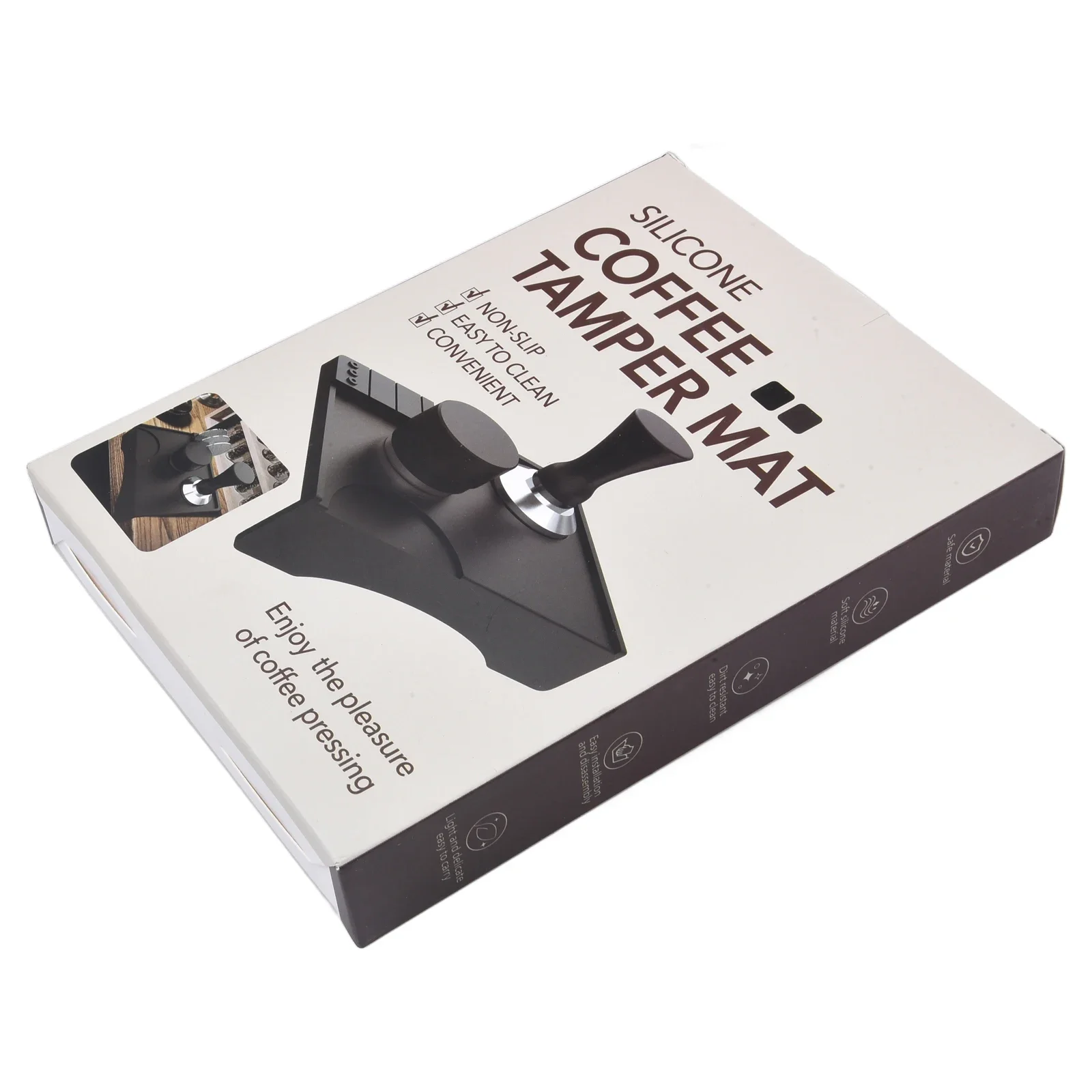 

Противоскользящий коврик для кофе, силиконовый, черный/серый, легко чистится, термостойкий, многофункциональный, 19,5*14,7*4,2 см, высокое качество