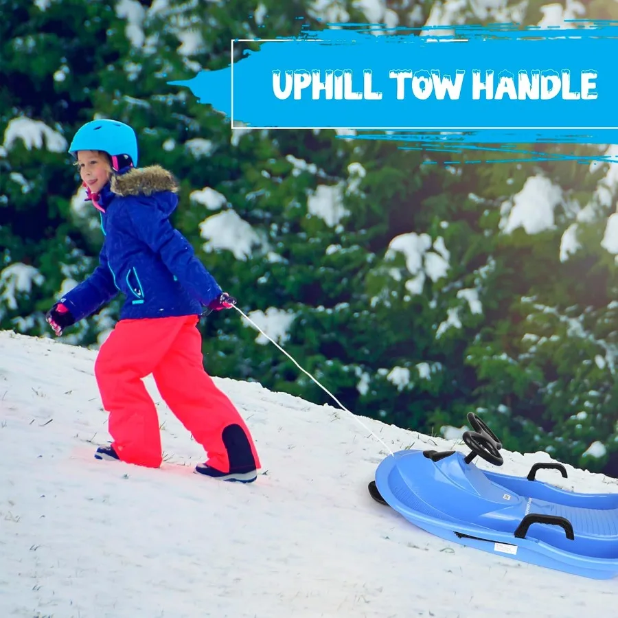 زلاجة ثلجية قابلة للتوجيه لسباق الإنحدار، إطار من الألومنيوم خفيف الوزن، تصميم أحمر، انزلاقي ناعم وتحكم سهل #6