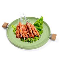 Camping Grill Pan BBQ Smokeless Non-stick Round Pan Griddle Baking Barbecue Stove Top Camping Cooking Utensils For Meat Fish And