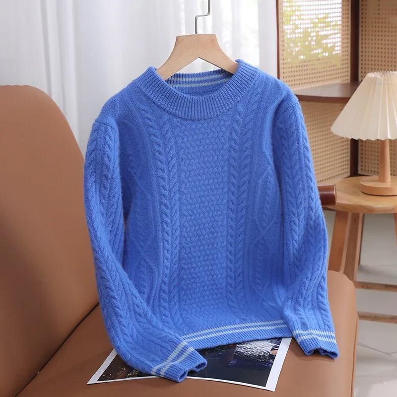 Kids Turtleneck Sweater Merino Wool Half Neck Solid Color Warm Base Layer Top Little Older Kids High Neck Girls