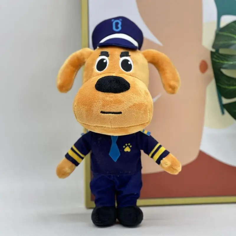 Sheriff Labrador mainan mewah 25cm, animasi kartun keamanan sersan boneka anjing hadiah liburan ulang tahun bagus untuk anak-anak